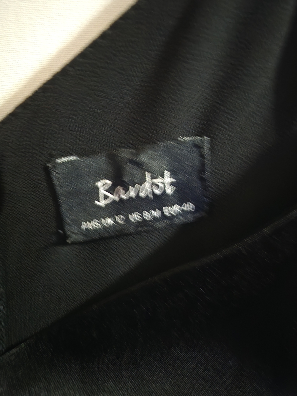 Bardot Black Satin Like Cold Shoulder Midi Dress Size 10 Missing Belt - Picture 3 of 11
